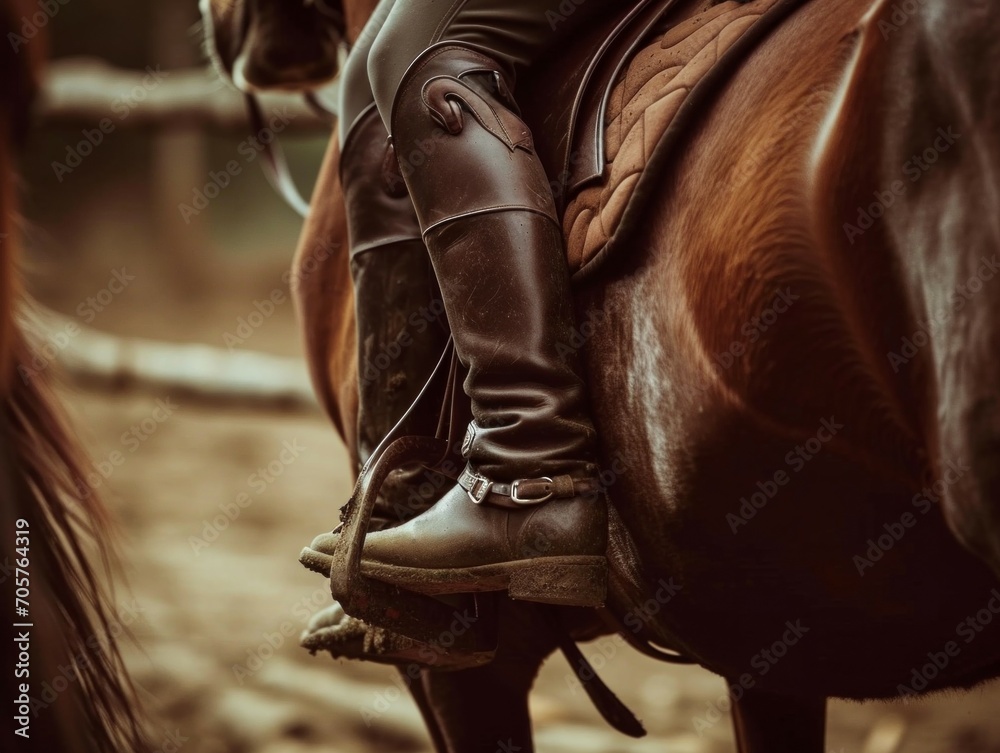Obraz premium In the Saddle: Capturing the Essence of Horsemanship