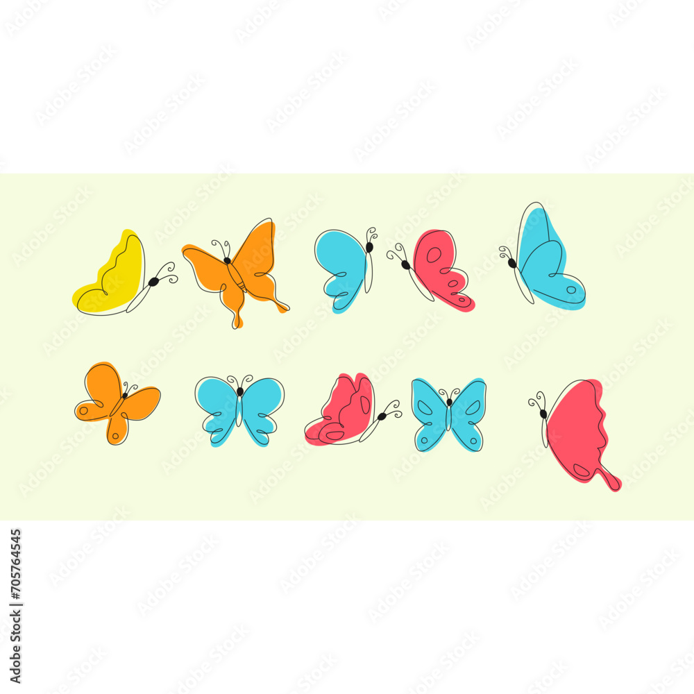 Naklejka premium Cute Butterfly Shape