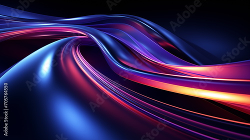 Blue pink and purple neon glow background, wallpaper, laser beam light lines, high speed internet, techonogy backdrop. abstract background. Generative AI