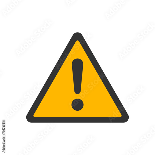 Hazard warning attention yellow sign with exclamation mark symbol