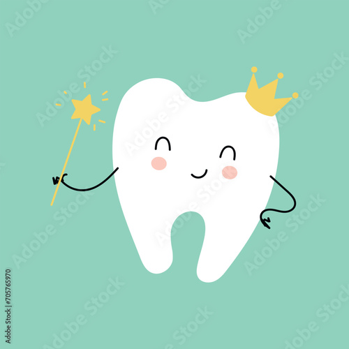 tooth icon vector illustration. Dentist line icon. Tooth shape symbol vector icon. healthy tooth vector icon. Tooth fairy. Concept of medical cabinet, children dentistry.
