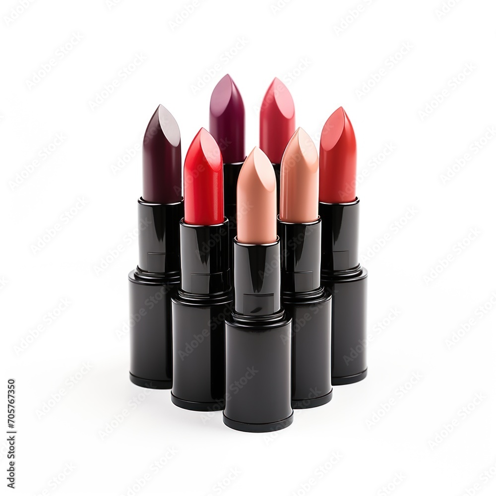 Different color lipsticks isolated on white background Different color lipsticks isolated on white background