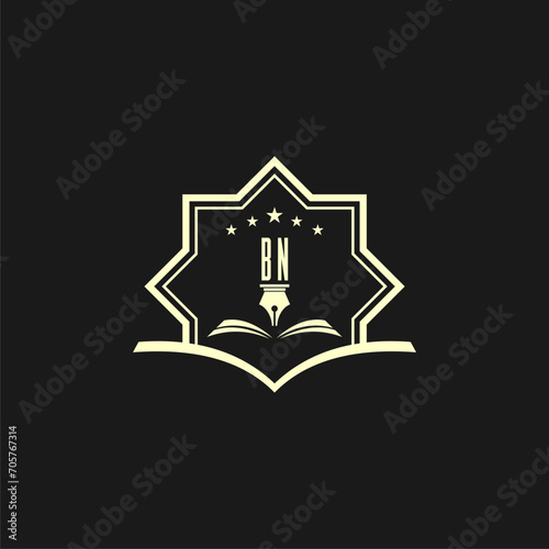 BN initials design for law, lawyer or lawfirm, logo vector, icon, illustration