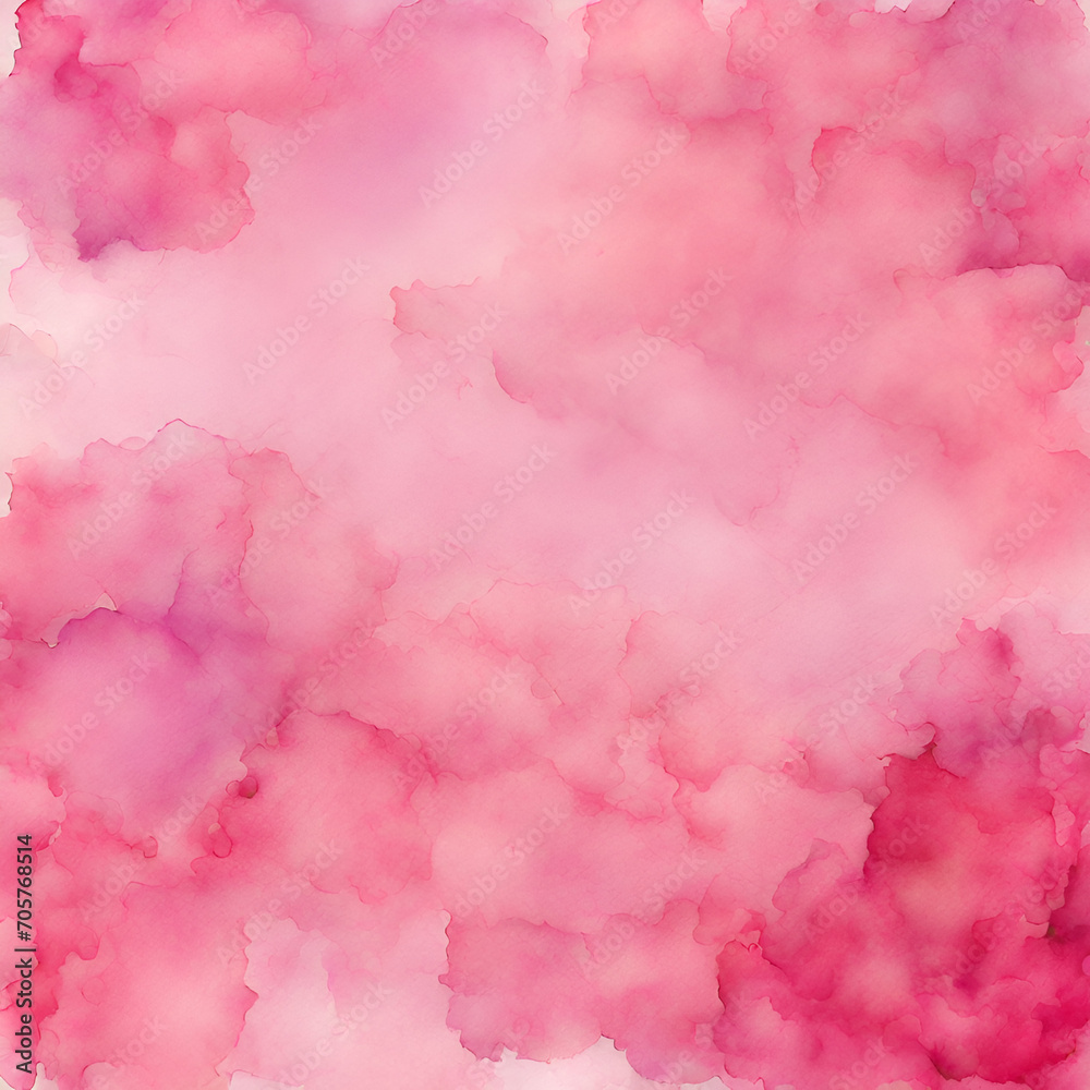 Fototapeta premium Abstract watercolor paint background by gradient deep pink color with liquid texture for background