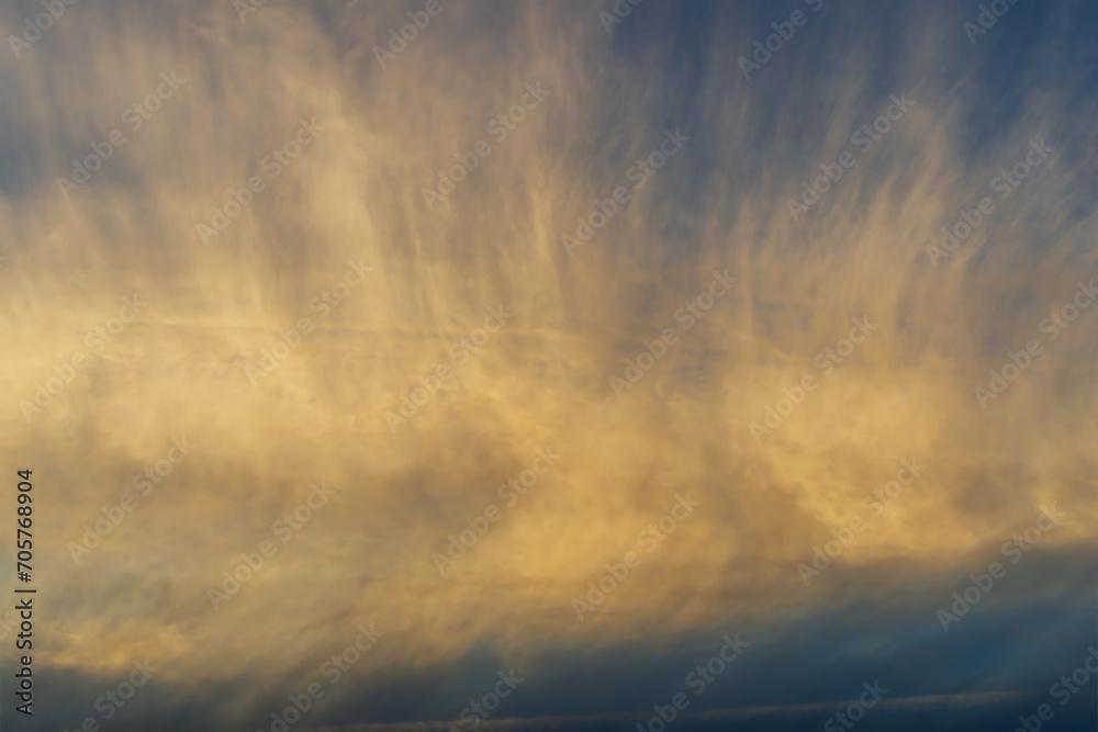 Traces of airplanes spread across the sky, stretching over huge distances, concept about the impact of the climate change program on nature - obrazy, fototapety, plakaty 