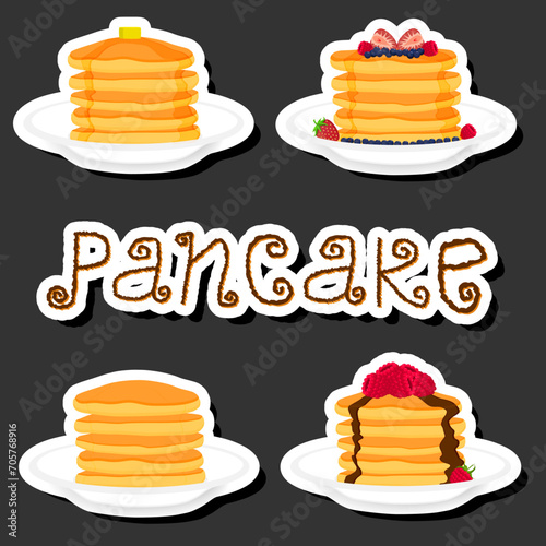 Illustration on theme fresh sweet tasty pancake of consisting various ingredients