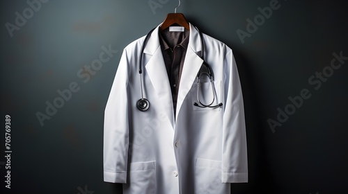 Wallpaper Mural Stethoscope Draped Over a Medical Coat, Healthcare Professional, Diagnostic Tools, Medical Attire, Healing Expertise Torontodigital.ca