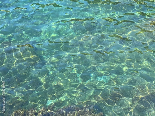 Sea clear water turquoise rippled surface 