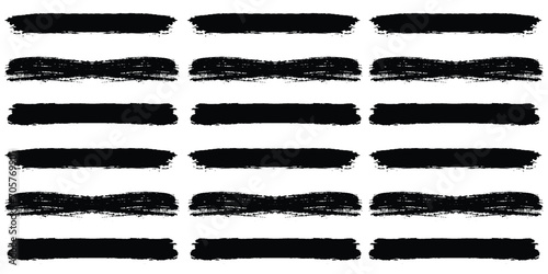 Black big set paint, ink brush, brush strokes, brushes, lines, frames, box, grungy. Grungy brushes collection. Artistic design elements on white background.
