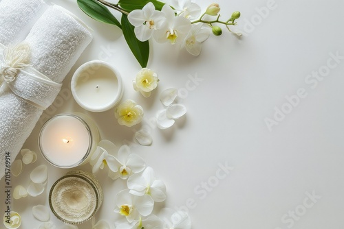 The background of the SPA is white, and the items or objects are arranged flat, with empty space available for text or other elements.