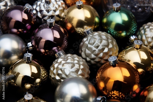  a pile of shiny christmas ornaments sitting on top of a pile of silver and gold christmas baubles on top of a pile of silver and gold bauble bauble bauble bauble bauble bauble.