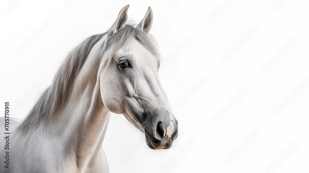white horse isolated on background
