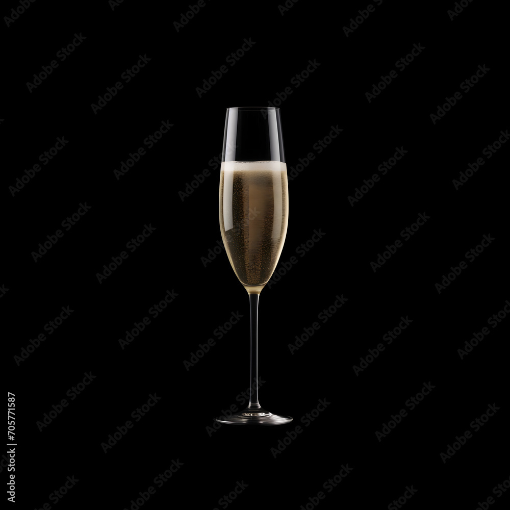 holiday and festive sparkling glass of champagne on a black background holiday and festive sparkling glass of champagne on a black background
