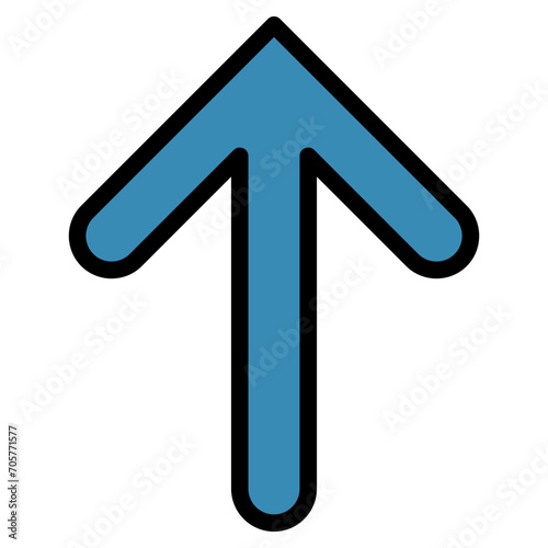 Arrow Up Outline Color Icon