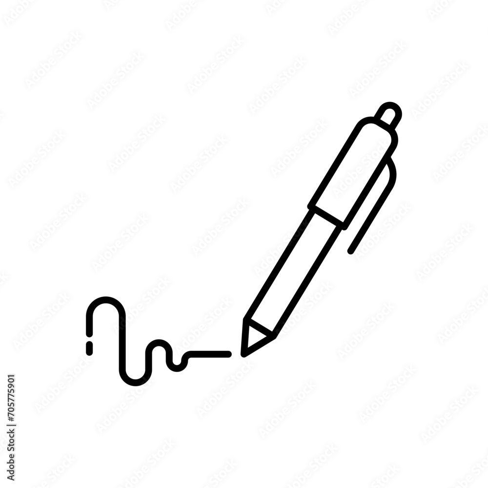 Pen, write icon. Simple outline style. Signature pen, paper, ink, sign, pencil, tool, education concept. Thin line symbol. Vector illustration isolated. Pen, write icon. Simple outline style. Signature pen, paper, ink, sign, pencil, tool, education concept. Thin line symbol. Vector illustration isolated.