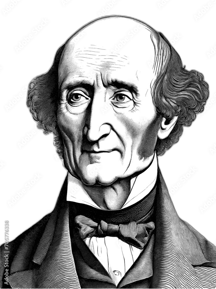 John Stuart Mill portrait, generative AI	