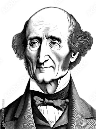 John Stuart Mill portrait, generative AI 