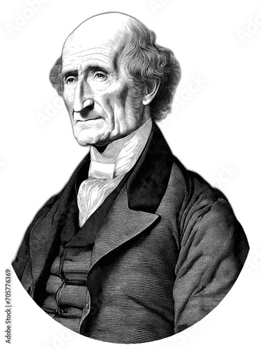 Portrait of John Stuart Mill, generative AI 
