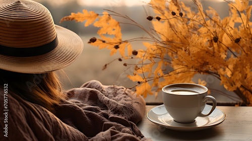 Coffee, Autumn View, Warm, Seasonal Bliss, Cozy Moments, Fall Atmosphere, Hot Beverages, Comfort