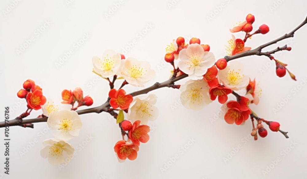 Fototapeta premium chinese new year branch chinese cherry background