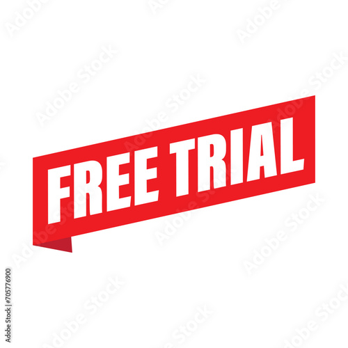Free Trial sign red label tag vector