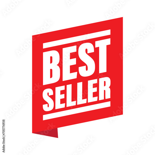 Best Seller sign labell tag red vector
