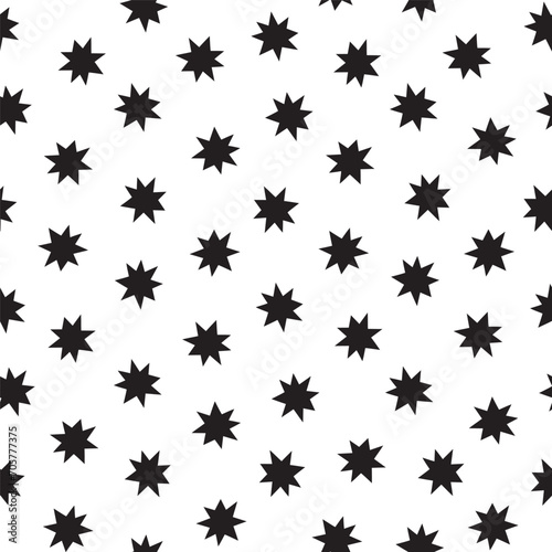 Seamless pattern with black stars