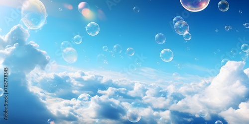 soap bubbles sky panorama background