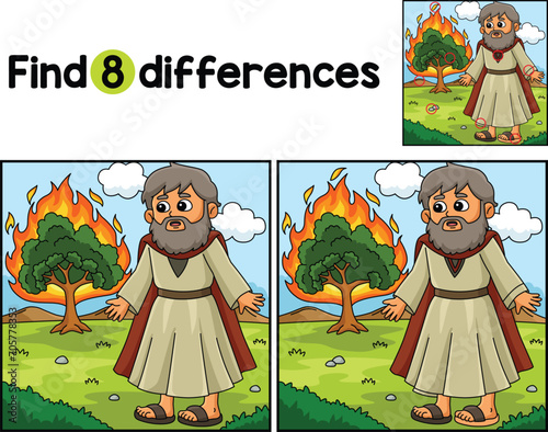 Christian Moses Burning Bush Find The Differences