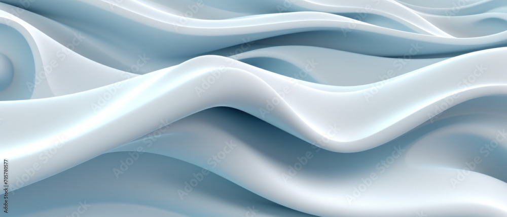 Obraz premium Elegant abstract design with soft, flowing waves in shades of blue.