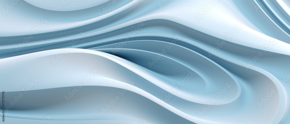 Fototapeta premium Elegant abstract design with soft, flowing waves in shades of blue.