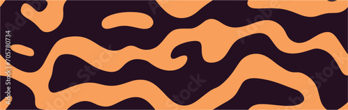 Simple animalistic abstract patterns. Tiger stripes. Vibrant graphic wallpaper with stripes design. Spaghetti abstract geometric pattern. Seamless.