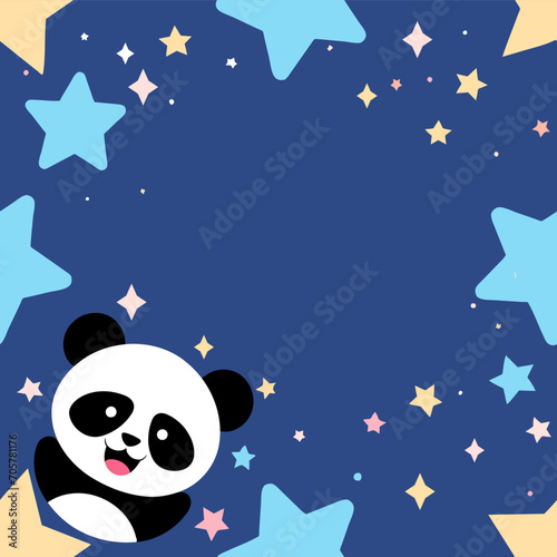 Happy cute sweet panda seamless wallpaper background vector. © Thanawat