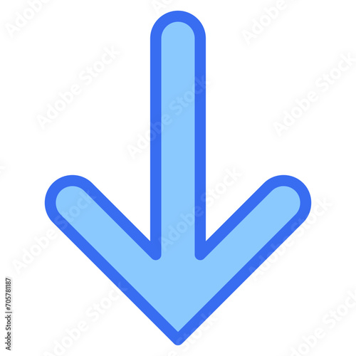 Arrow Down Blue Icon