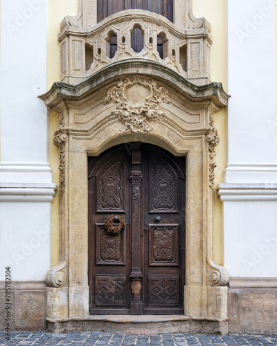 Beautiful old wooden door in Szentendre, Hungary