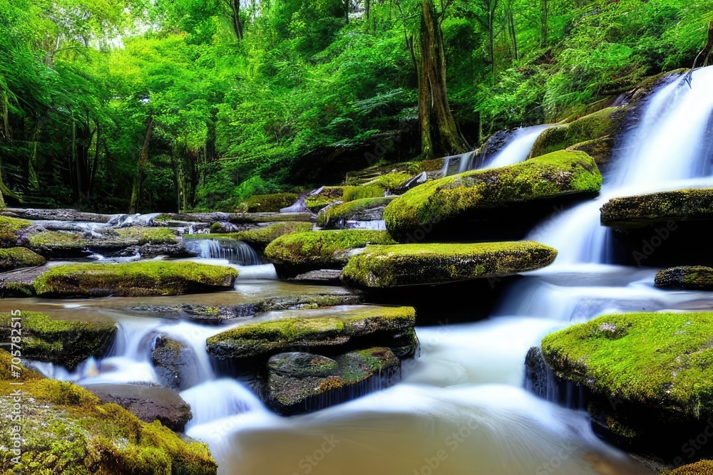 Obraz premium Waterfall view background design