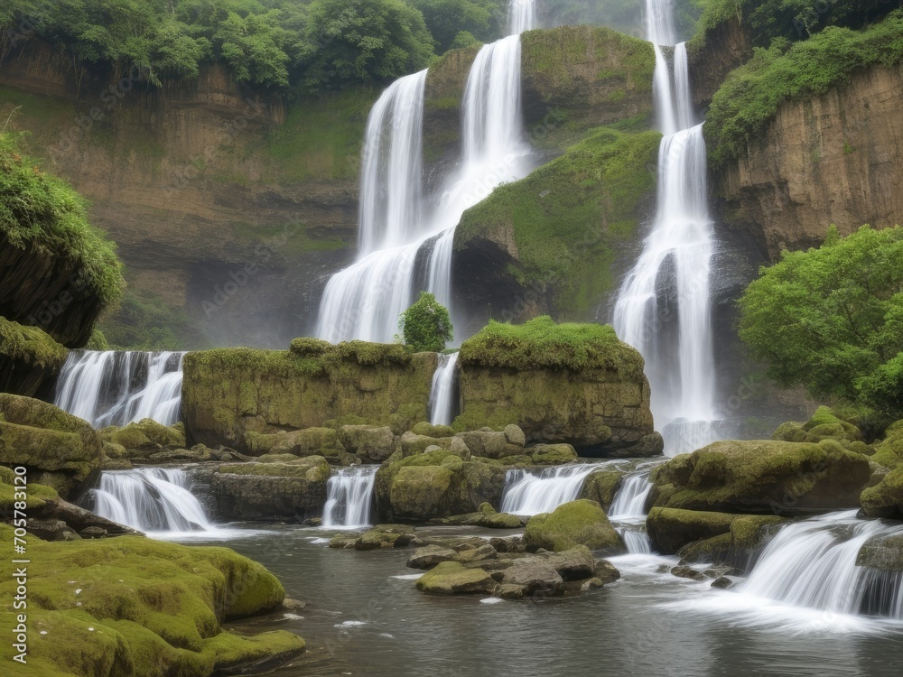 Waterfall view background design