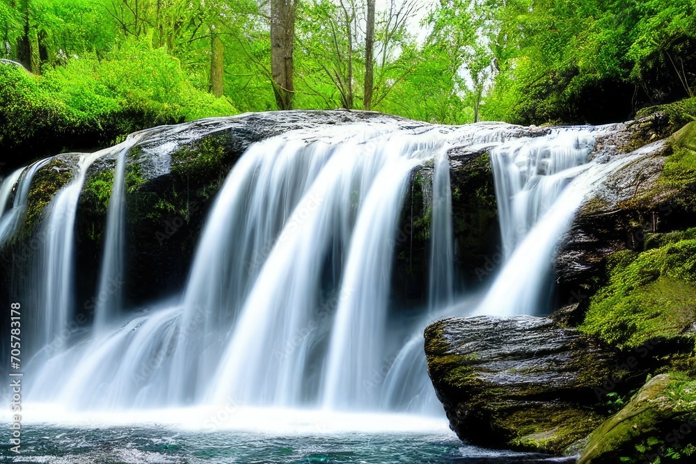 Fototapeta premium Waterfall view background design