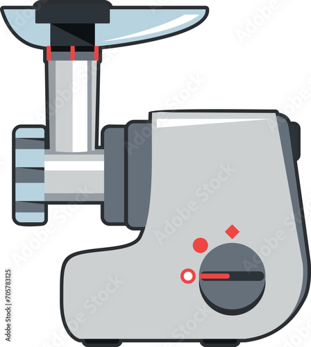 Electric Meat Grinder Icon in flat style. Vector Illustration