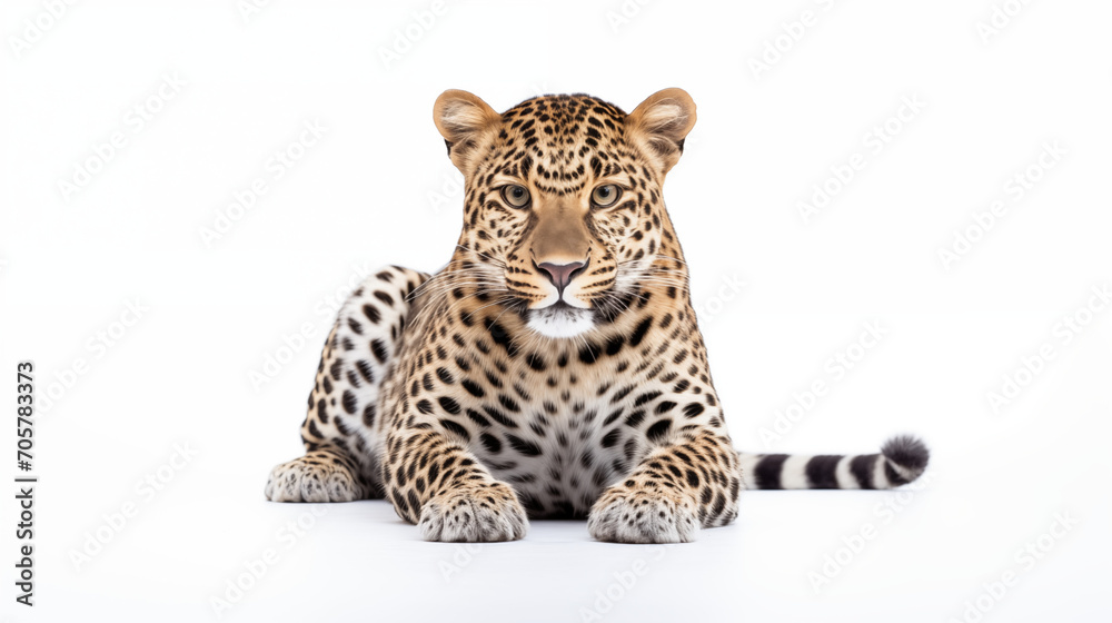 Obraz premium leopard in front of white background isolated