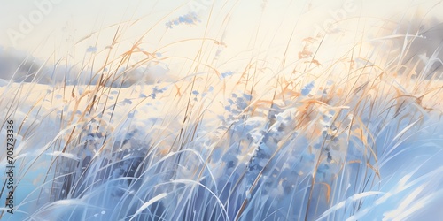 winter grasses in the sunlight 