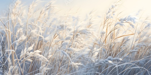 winter grasses in the sunlight 