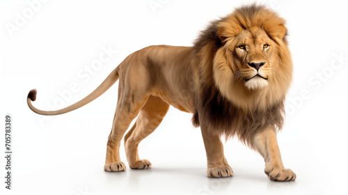 lion isolated on white background photograph