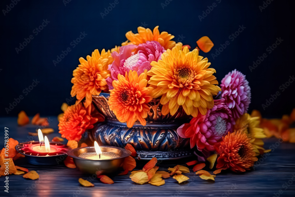 Fototapeta premium Diwali happiness lights shining bright, symbolizing good prevailing