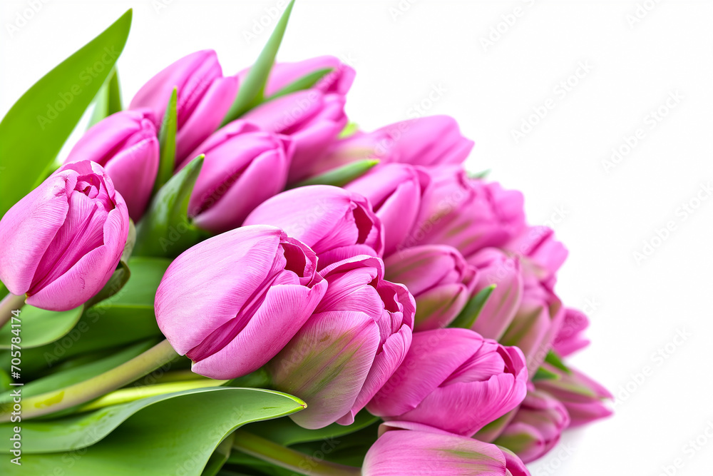 Fototapeta premium pink tulips isolated on white