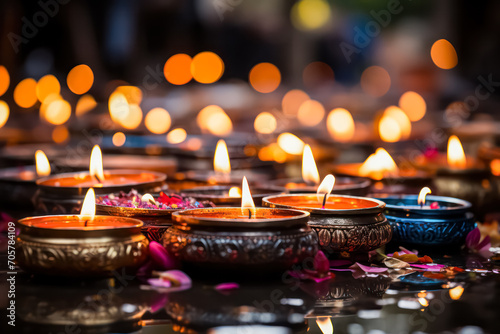 Diwali happiness lights shining bright, symbolizing good prevailing