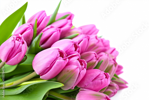 pink tulips isolated on white