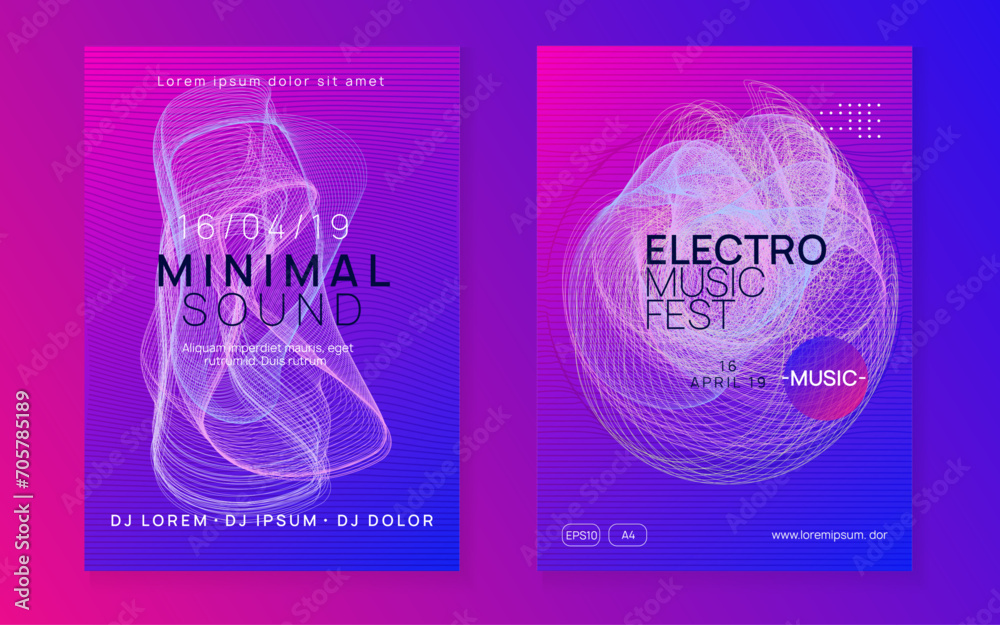 Neon club flyer. Electro dance music. Trance party dj. Electronic sound fest. Techno event poster. Neon club flyer. Electro dance music. Trance party dj. Electronic sound fest. Techno event poster.