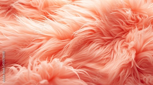 Close-up of the trendy peach fur texture Background structure of abstract apricot wool, Generative AI.