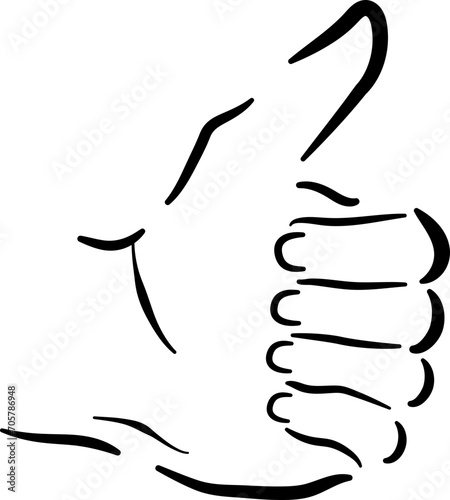 Daumen Hoch Line Art 